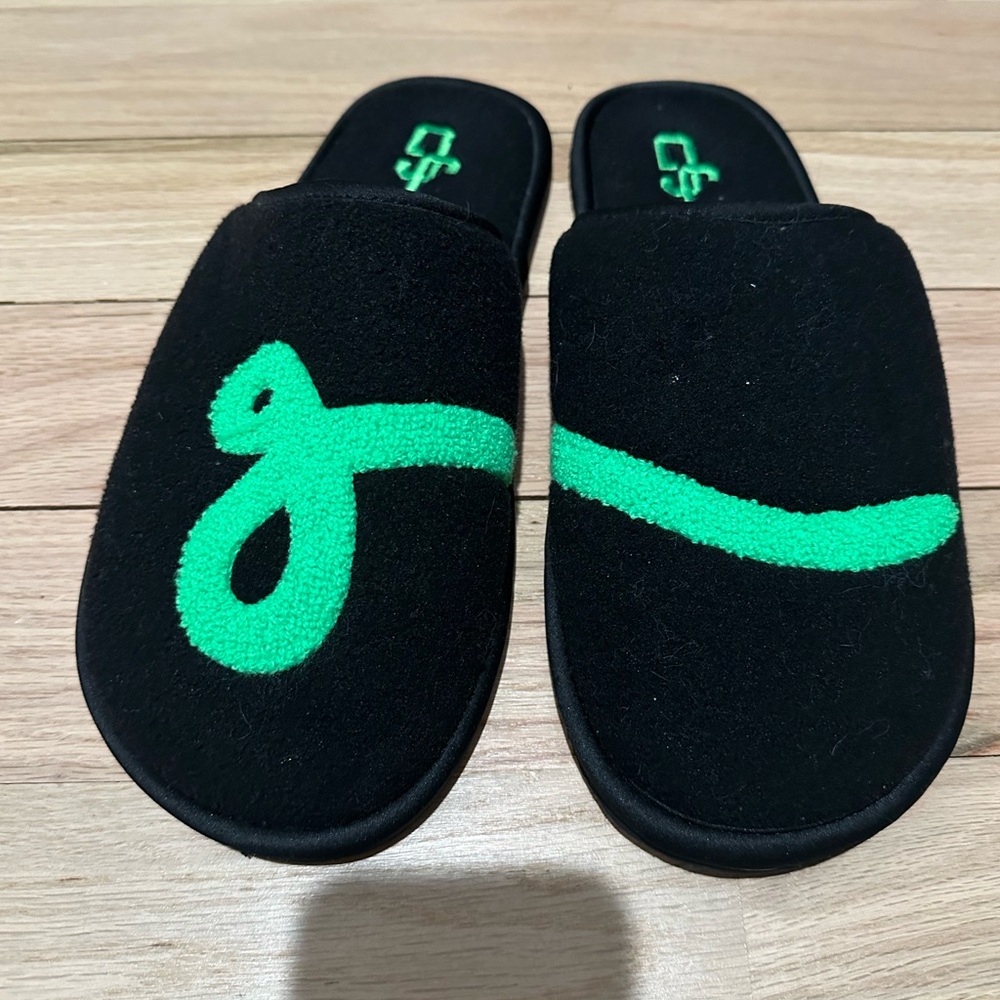 John Geiger - Black and Green Slip-On Loafers